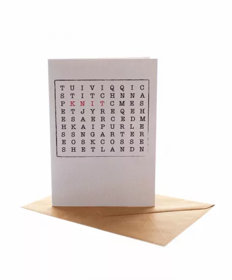 Knitting Word Search Greetings Card - Click Image to Close