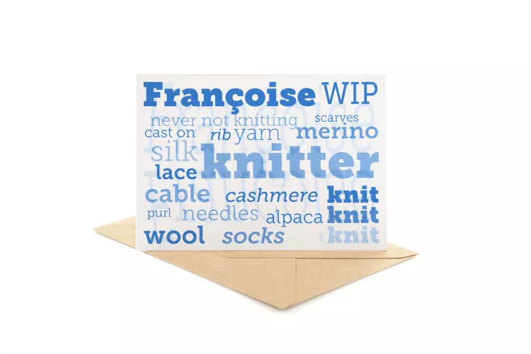 Personalised Knitter's Greetings Card - Click Image to Close