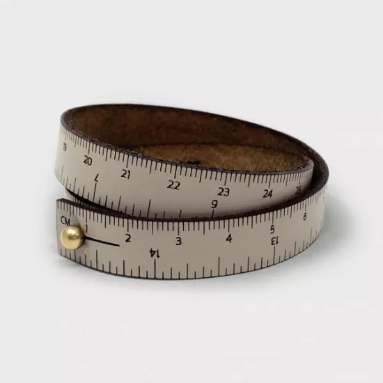 WRIST RULER | Leather Tape Measure Bracelet 15in long - Click Image to Close