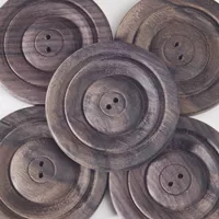 Round Albizia Buttons (sets of 5) - Natural - Click Image to Close