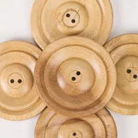 Round Subabul Buttons (sets of 5) - Varnished - Click Image to Close