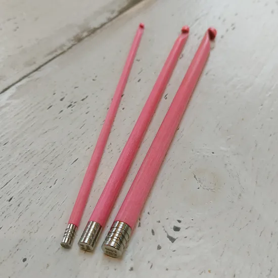 6in long Crochet Hooks - Blush - Click Image to Close