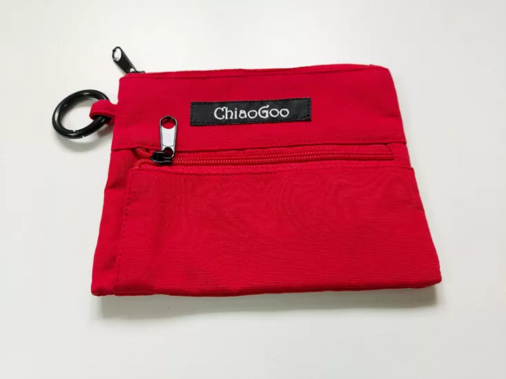 ChiaoGoo Accessory Pouch Red Nylon | Shorties - Click Image to Close