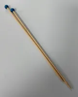 KA Blue Top 9in Straight Bamboo Knitting Needles