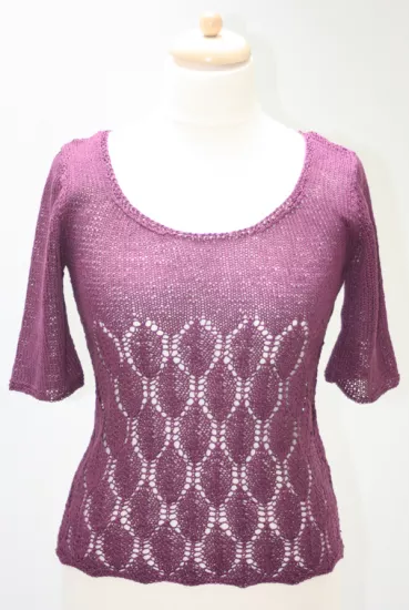 Jessica Linen Leaf Top Knitting Kit - Click Image to Close
