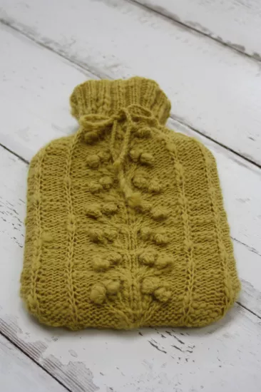 Posies Hot Water Bottle Cover Knitting Kit - Click Image to Close