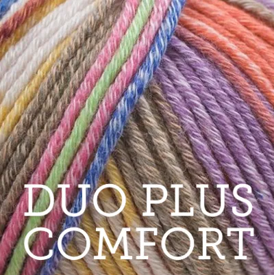 Duo Plus Comfort | Self Patterning 52% merino wool 48% cotton | Machine Washable | 50g Ball - Click Image to Close
