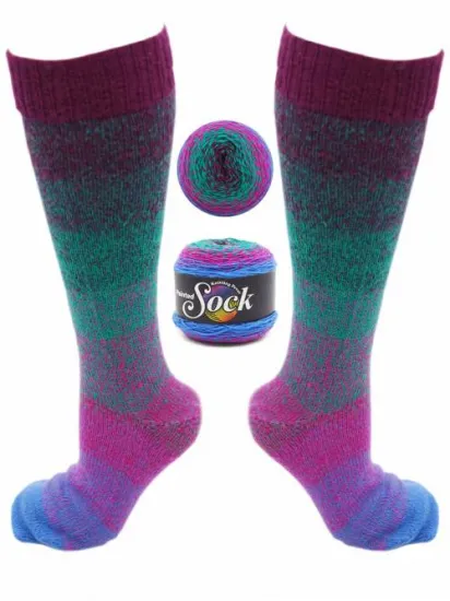 Painted Sock - #120 Precious Opal - Click Image to Close