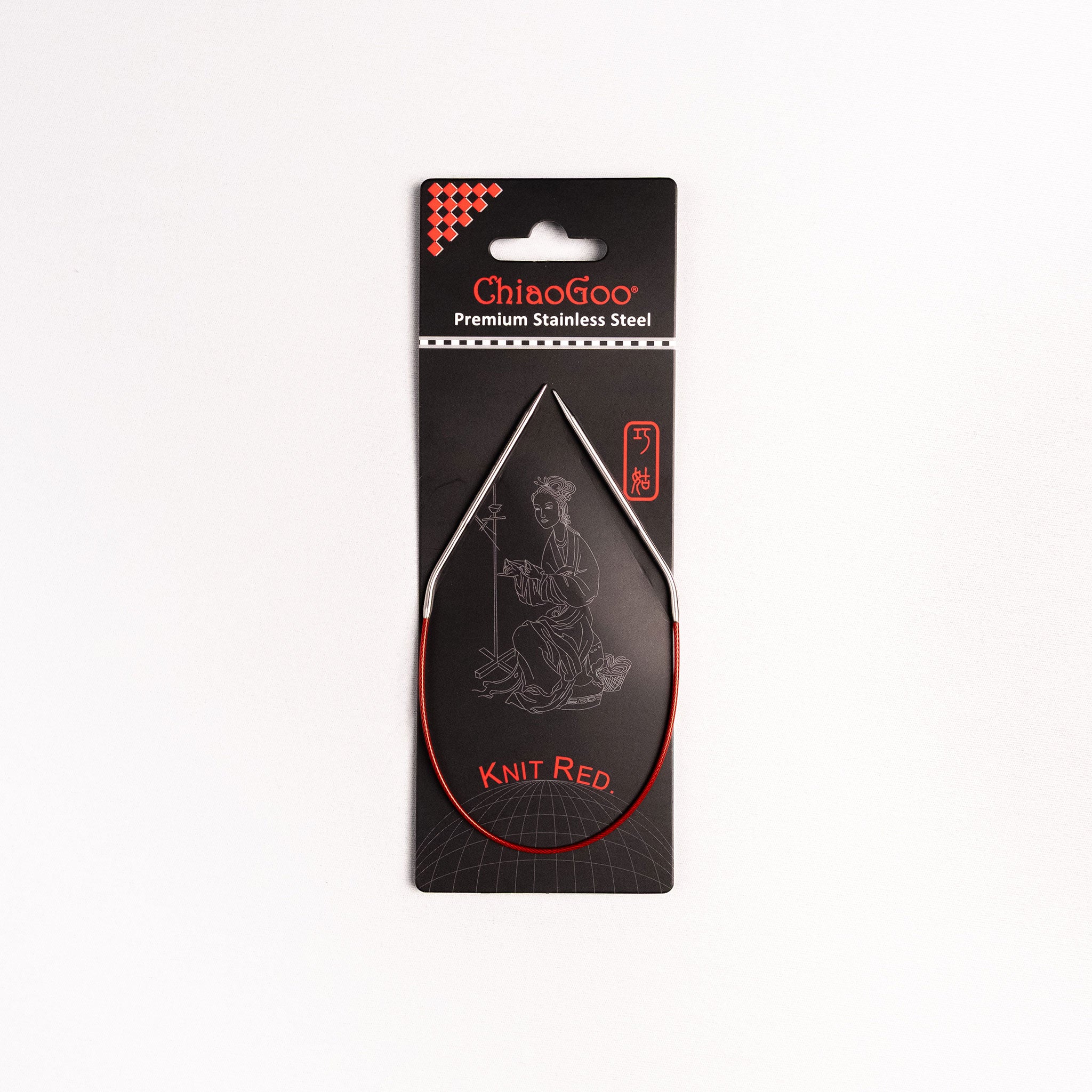 ChiaoGoo knitting needle package on a white background