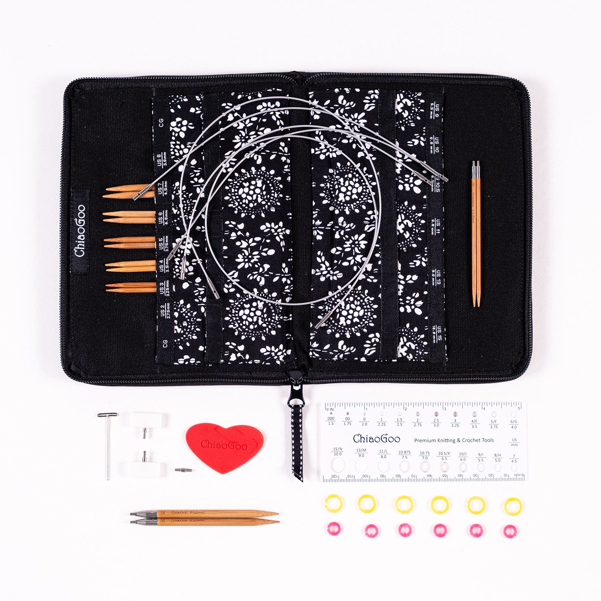 ChiaoGoo SPIN Bamboo 4in Small Interchangeable Needle Set | The