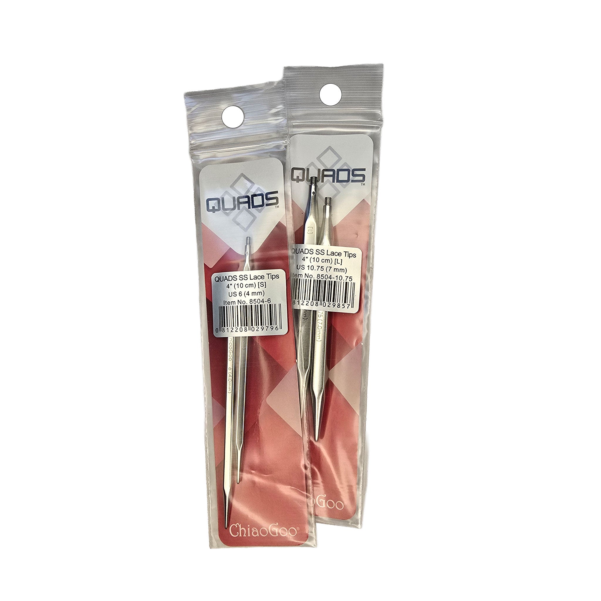 ChiaoGoo QUADS | SS Lace Tips | 4in (10cm) long