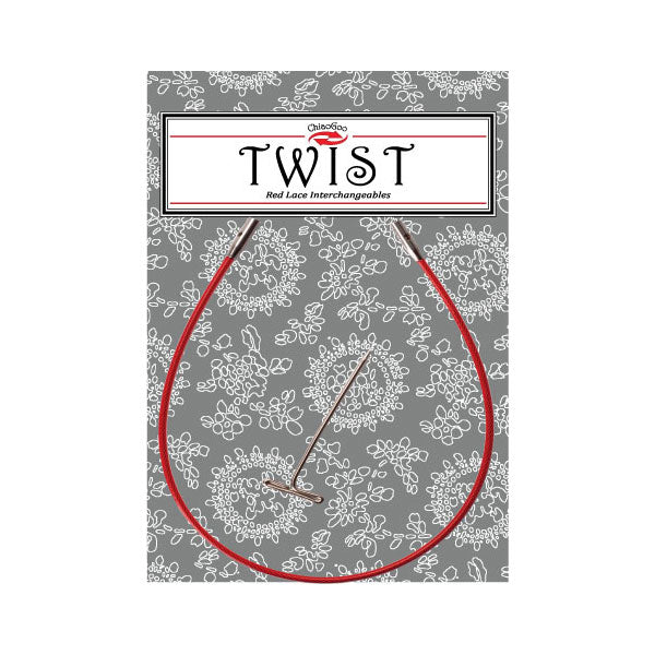 ChiaoGoo red lace interchangeable red lace cable shown on packaging