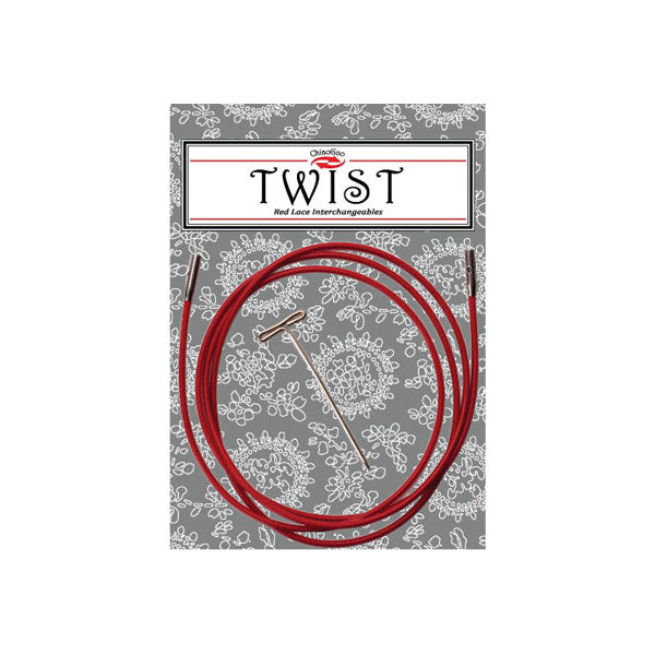 ChiaoGoo red lace interchangeable red lace cable shown on packaging