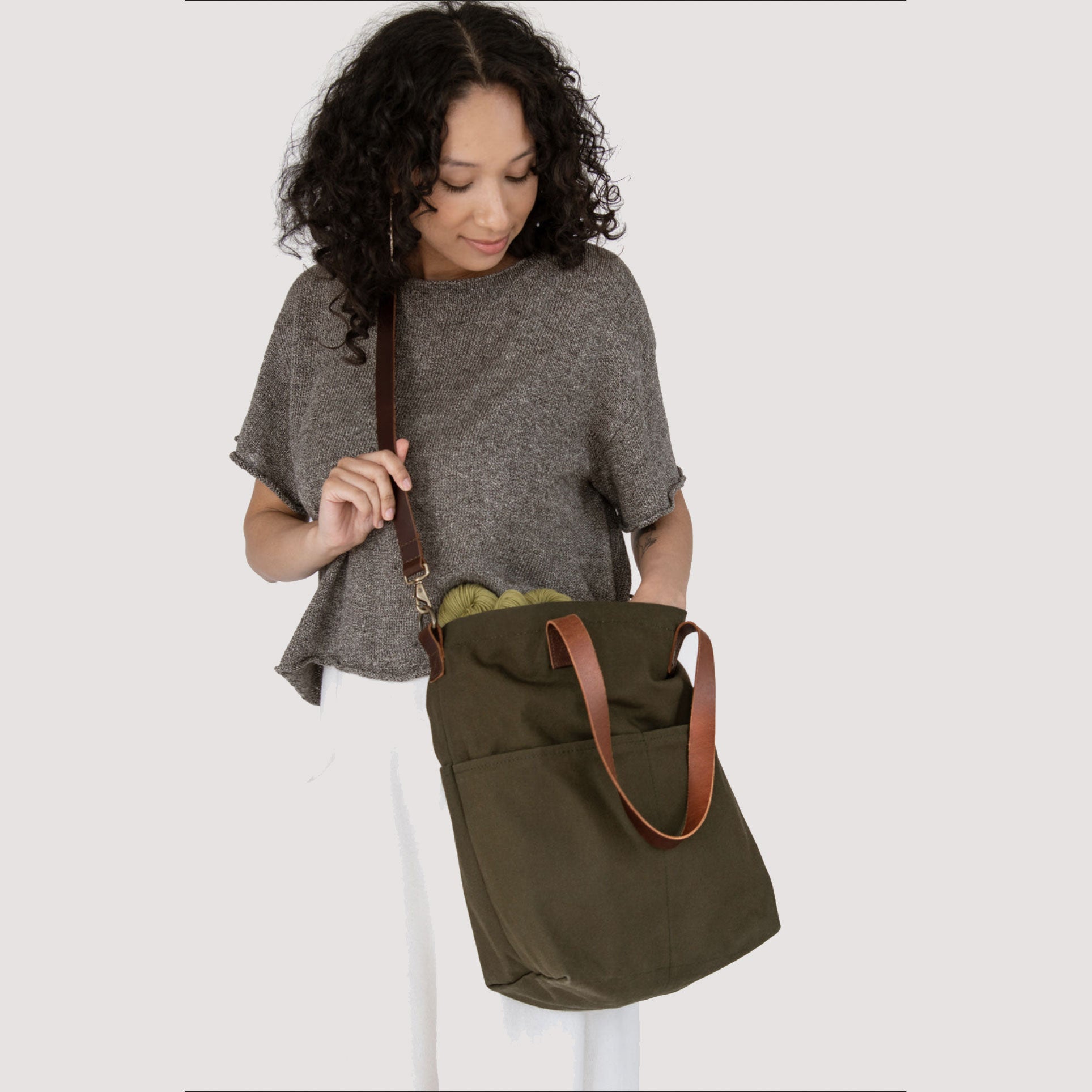 Waxed Canvas Crossbody Tote