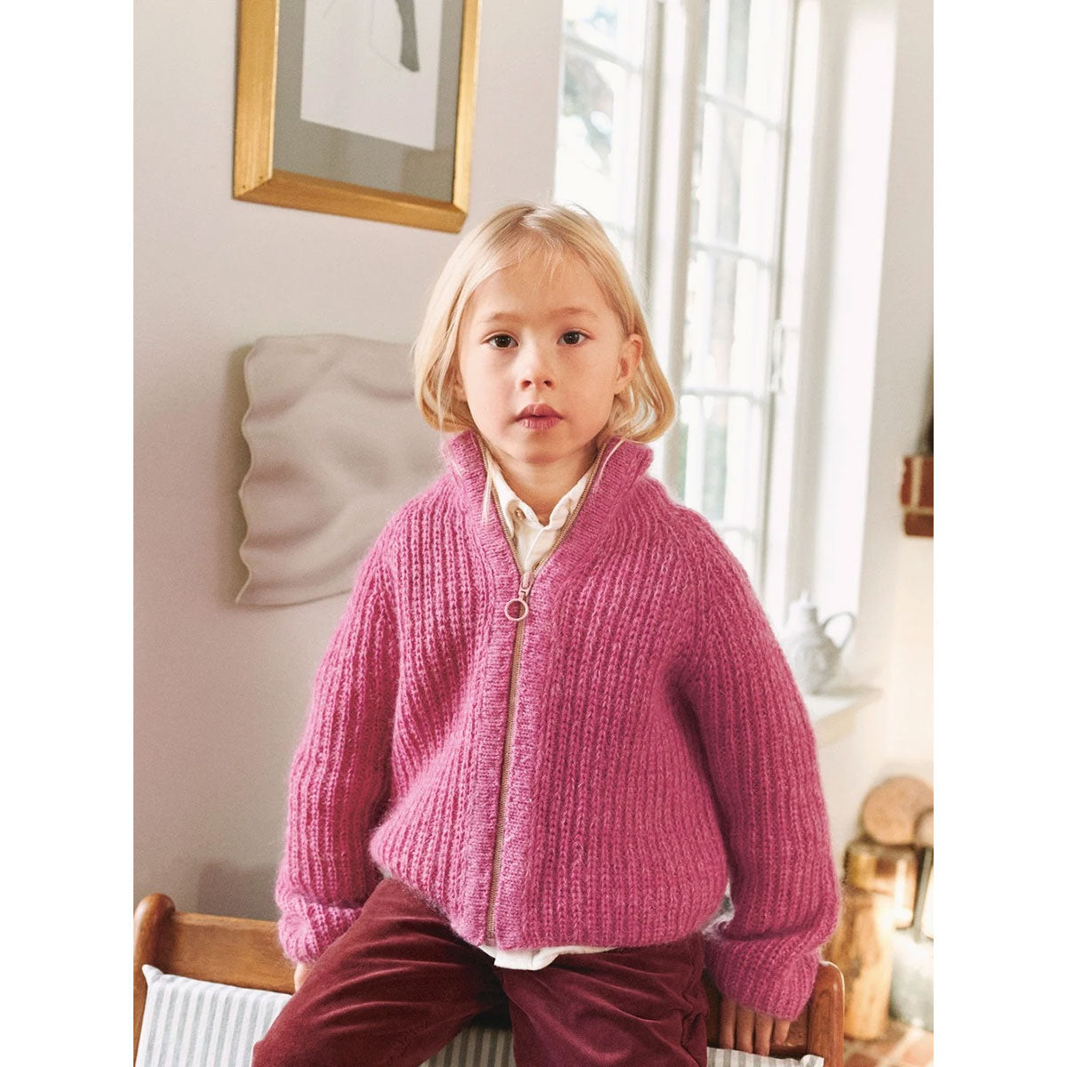 Tia Zipper Jacket Junior 2601-03 | Printed Knitting Pattern