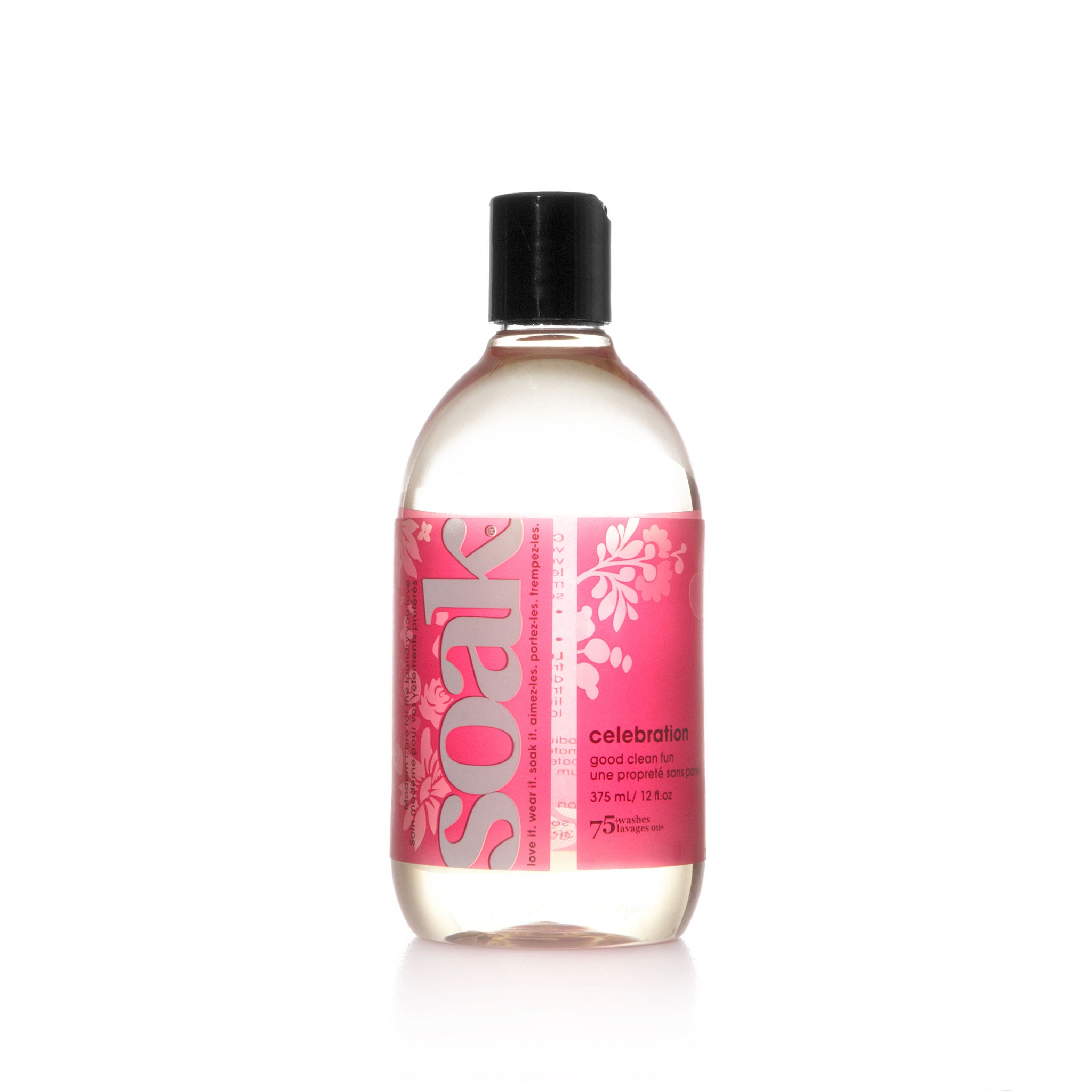 Bottle of 375ml celebration fragrance Soak laundry detergent, deep pink label