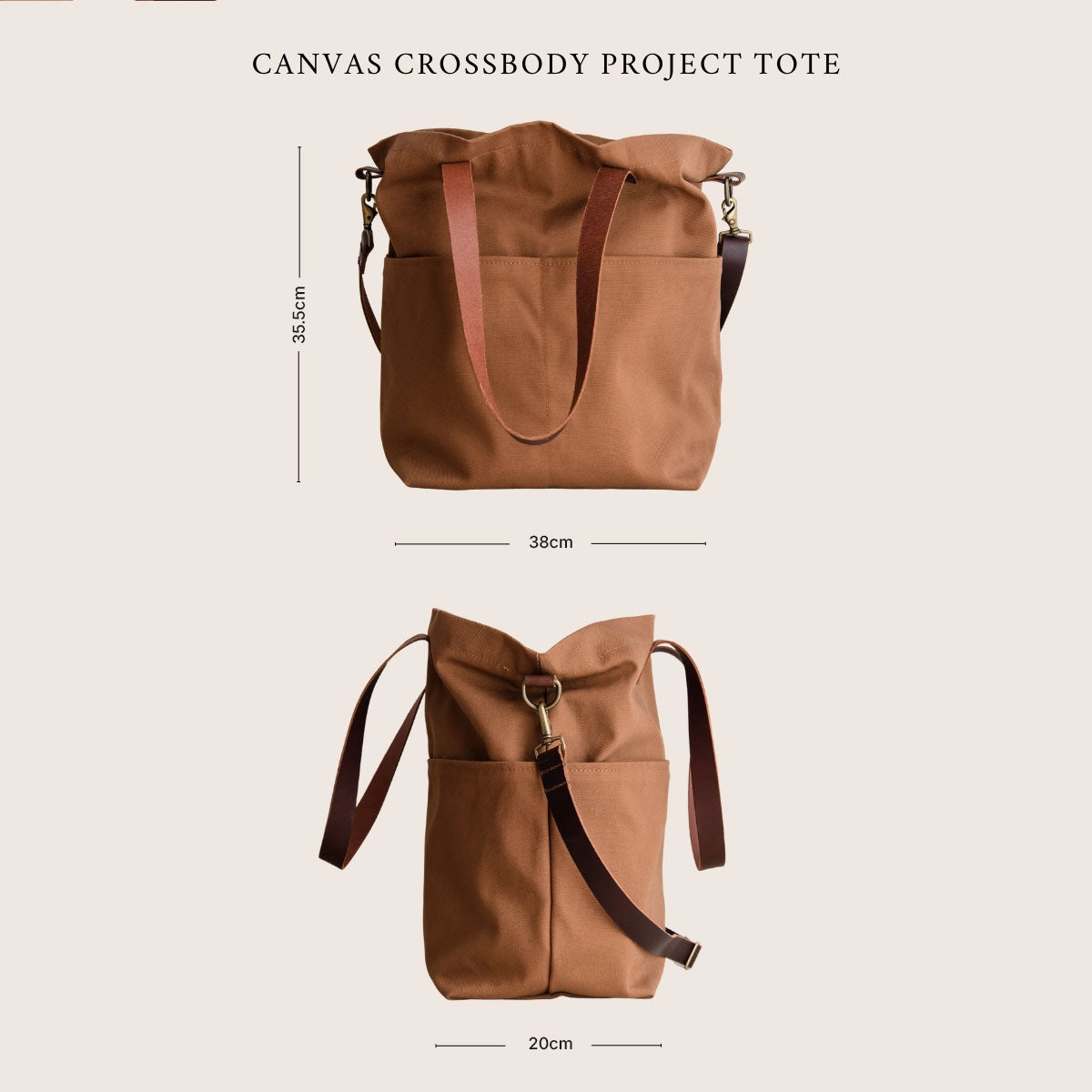 Twig & Horn Canvas Crossbody Project Tote | Knitting Bag