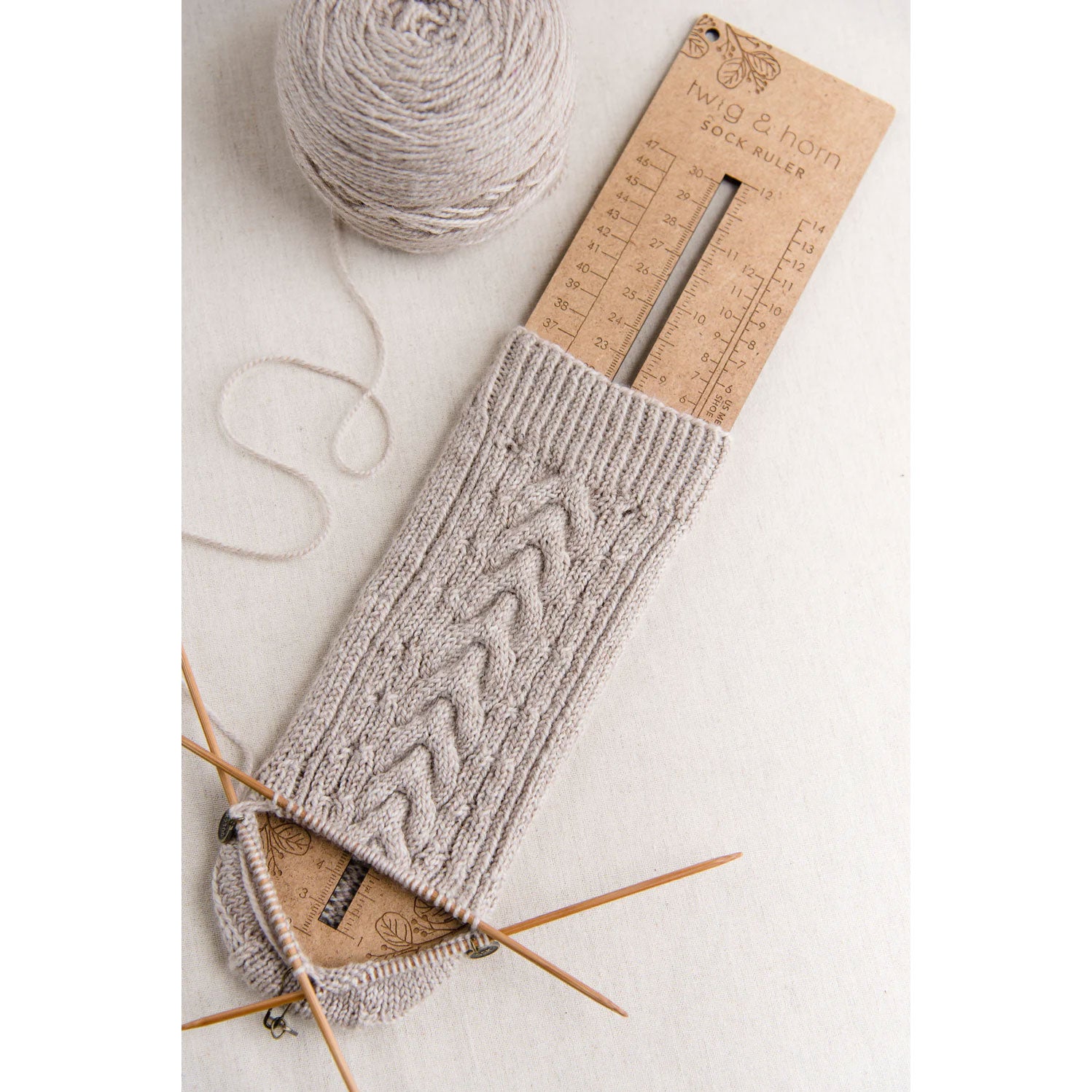 Eco friendly MDF from 100% recycled  wood sock measurement tool Twig & Horn