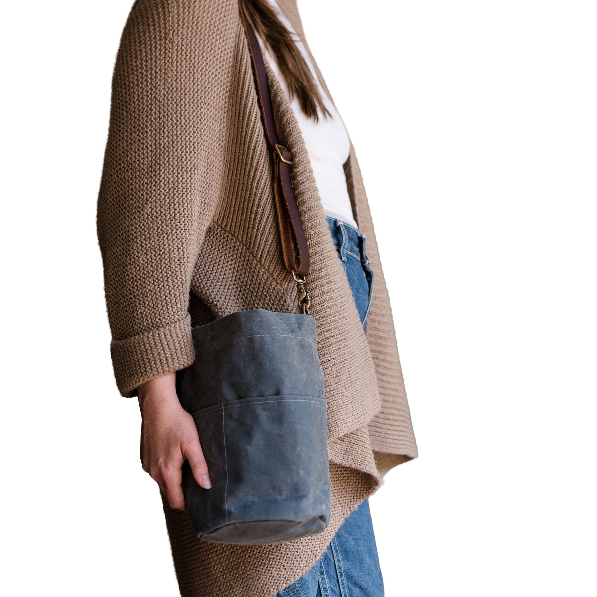 Waxed Canvas Bucket Bag | Knitter Gift