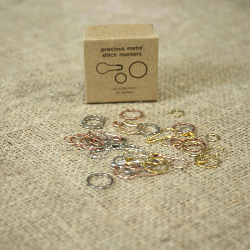 Precious Metal Stitch Markers, Storage Box, Knitter Gift