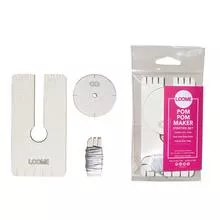 Loome Pom Pom Starter Set | 4-in-1 tool | trim guide | string for tying | reusable | gift | stocking filler - Click Image to Close