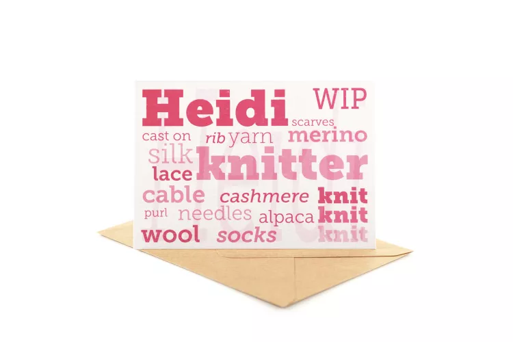 Personalised Knitter's Greetings Card - Click Image to Close