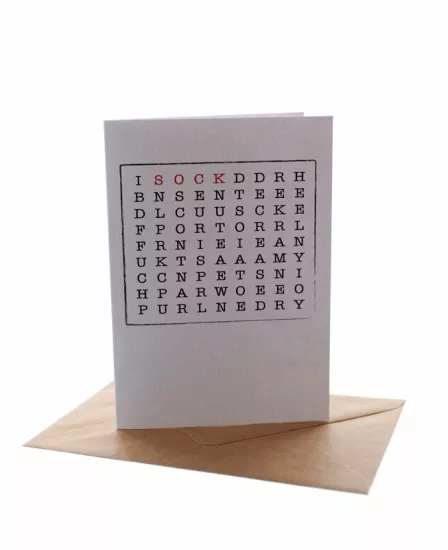 Sock Knitter Word Search Greetings Card - Click Image to Close