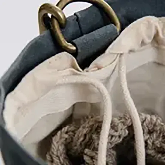 Waxed Canvas Bucket Bag | Knitter Gift - Click Image to Close