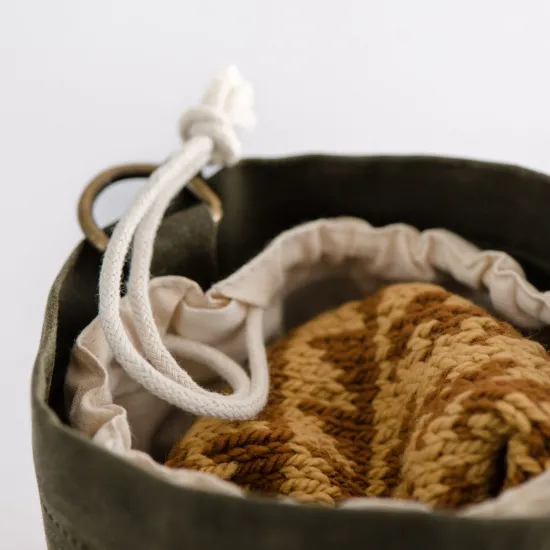 Waxed Canvas Bucket Bag | Knitter Gift - Click Image to Close