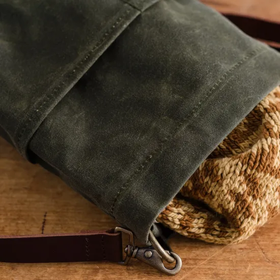 Waxed Canvas Bucket Bag | Knitter Gift - Click Image to Close