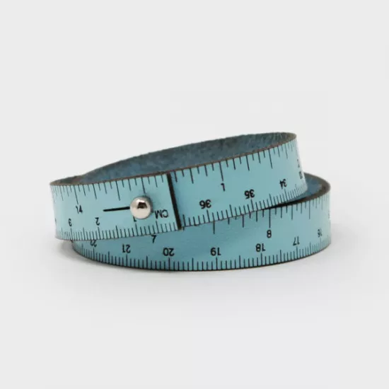 WRIST RULER | Leather Tape Measure Bracelet 15in long - Click Image to Close