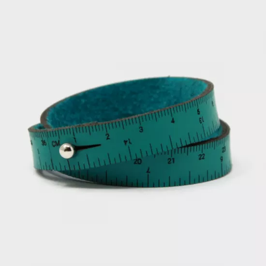 WRIST RULER | Leather Tape Measure Bracelet 15in long - Click Image to Close