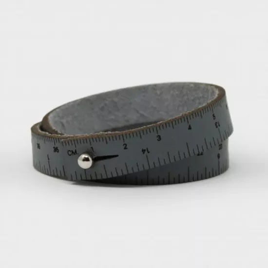 WRIST RULER | Leather Tape Measure Bracelet 17in long - Click Image to Close