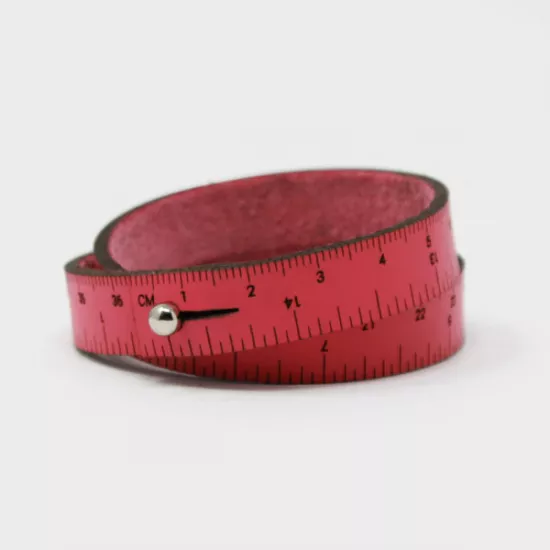 WRIST RULER | Leather Tape Measure Bracelet 17in long - Click Image to Close