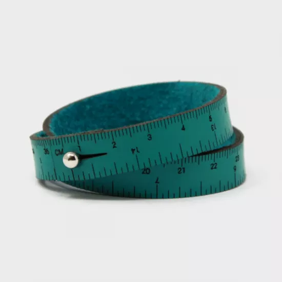 WRIST RULER | Leather Tape Measure Bracelet 17in long - Click Image to Close