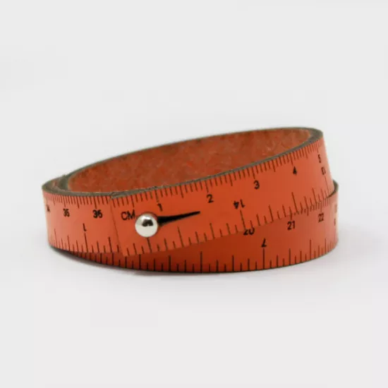 WRIST RULER | Leather Tape Measure Bracelet 19in long - Click Image to Close