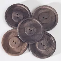 Round Albizia Buttons (sets of 5) - Natural