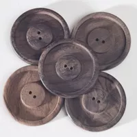 Round Albizia Buttons (sets of 5) - Natural - Click Image to Close