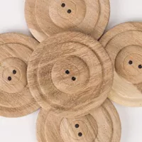 Round Subabul Buttons (sets of 5) - Natural