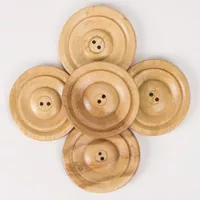 Round Subabul Buttons (sets of 5) - Varnished - Click Image to Close