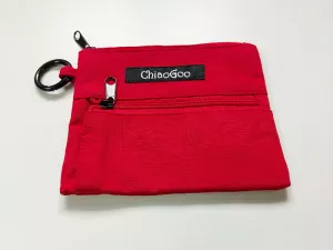 ChiaoGoo Accessory Pouch Red Nylon | Zippered Storage Case | Shorties | Gift