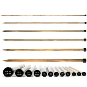 14in Straight Knitting Needles - Driftwood