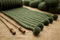 Angora 50 Pom Pom Scarf Knitting Kit
