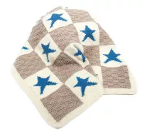 Hearts and Stars Motif Blanket Knitting Kit