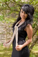 Miniature Leaf Skinny Scarf Knitting Kit