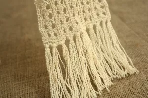 Rib and Lace Skinny Scarf Knitting Kit