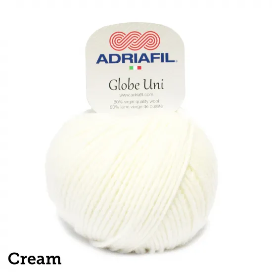 Globe Uni | 50g ball | Aran | 80% Wool | Machine Wash | Perfect for Pom Poms - Click Image to Close