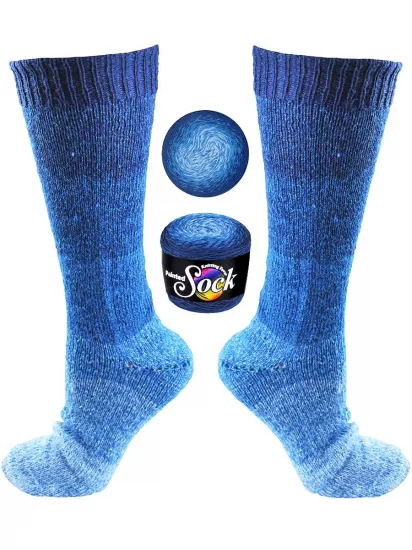 Painted Sock - #101 Aruba Blues - Click Image to Close