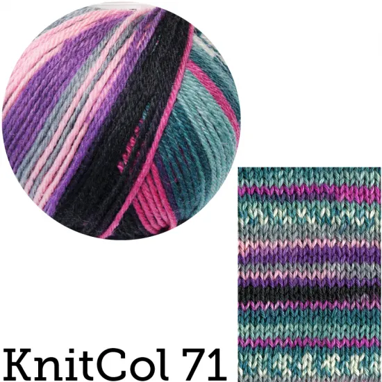 KnitCol | Self Patterning Merino | Jacquard | 50g Ball - Click Image to Close