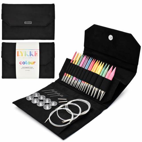 LYKKE Colour 5in Tips Interchangeable Set - Black Vegan Suede Case